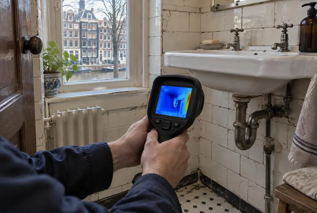 Lekdetectie Velp – badkamer met oude leidingen achter de tegels
