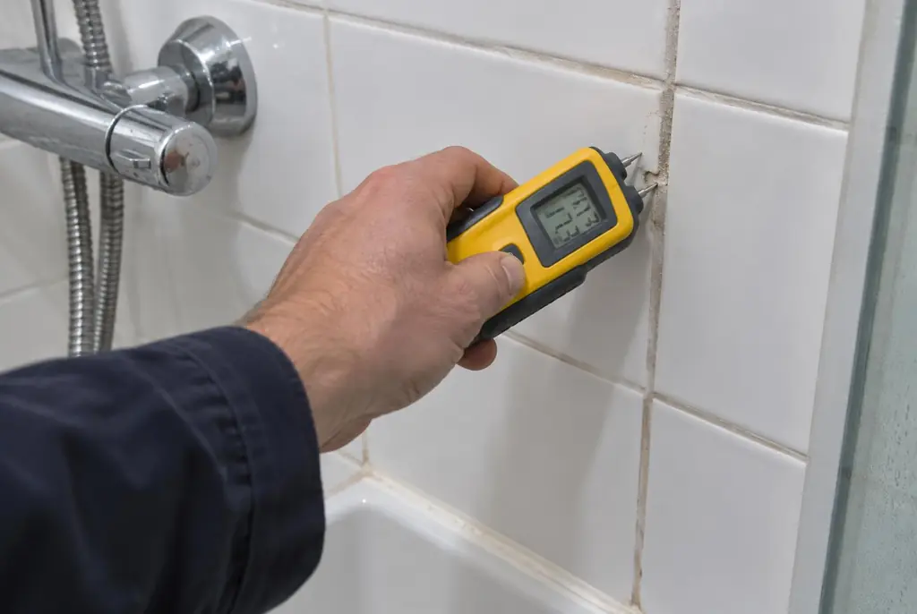 Lekdetectie Velp – vochtmeter op badkamertegels bij de douche